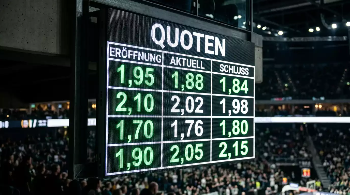 Closing Line Value Analyse mit Quotenverlauf von Eröffnung bis Schlusskurs bei Sportwetten