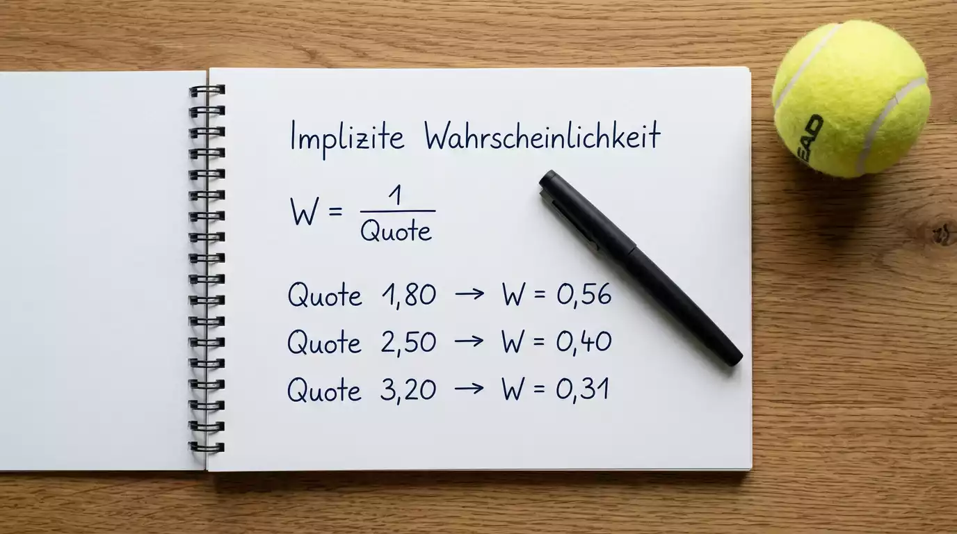 Formel zur Berechnung der impliziten Wahrscheinlichkeit aus Dezimalquoten mit Praxisbeispiel